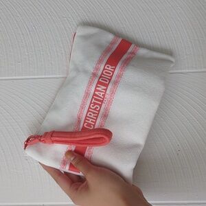 SOLD Red White Christian Dior Cosmetic Pouch